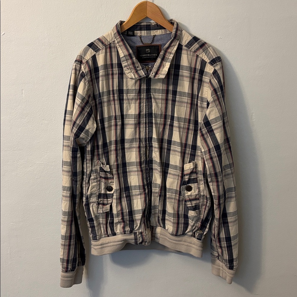 Scotch & Soda Plaid Bomber Jacket Size Large